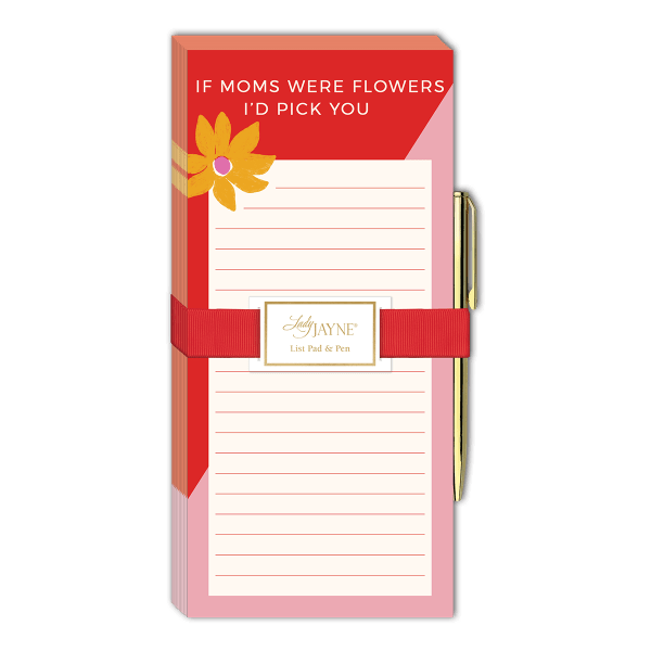 Mother's Day list pad with pen and flower graphic