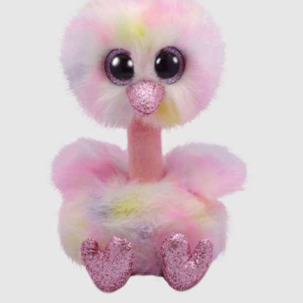 PLUSH- Avery Pink Pastel Ostrich Medium