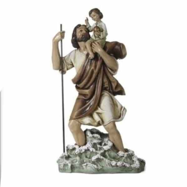 Religious statue of a man carrying a child on his shoulders