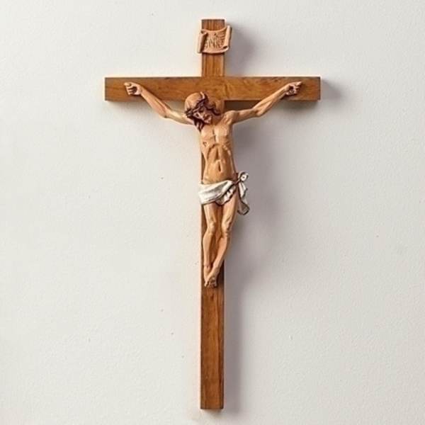 RELIGIOUS GIFTS- 15" Wooden Crucifix Wall Cross