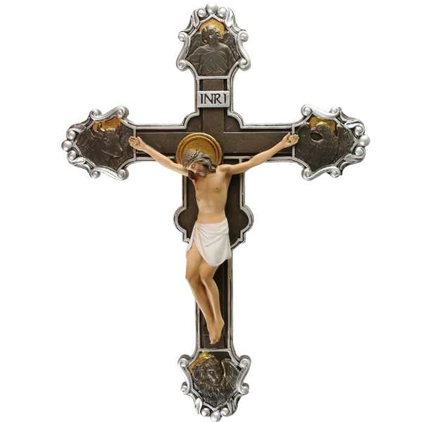 Decorative crucifix with a figure of Jesus on a cross