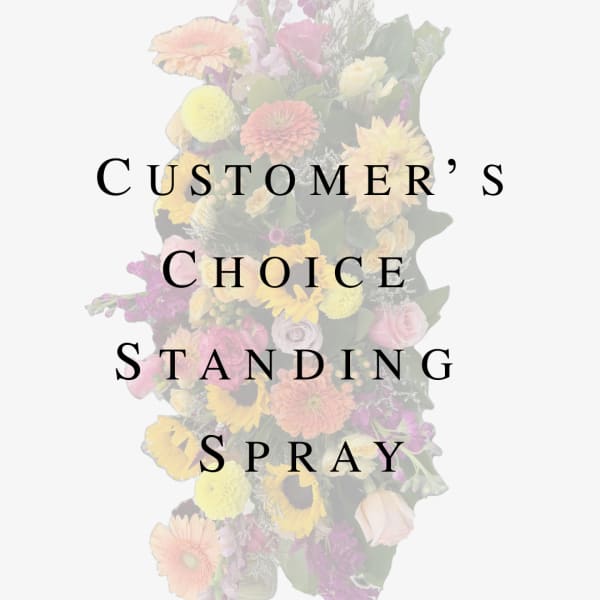 Standing spray with mixed pastel flowers
