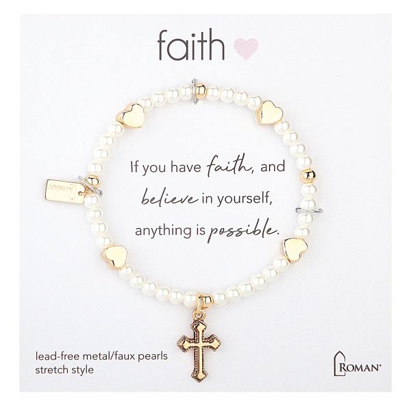 Gold Faith Charm Bracelet