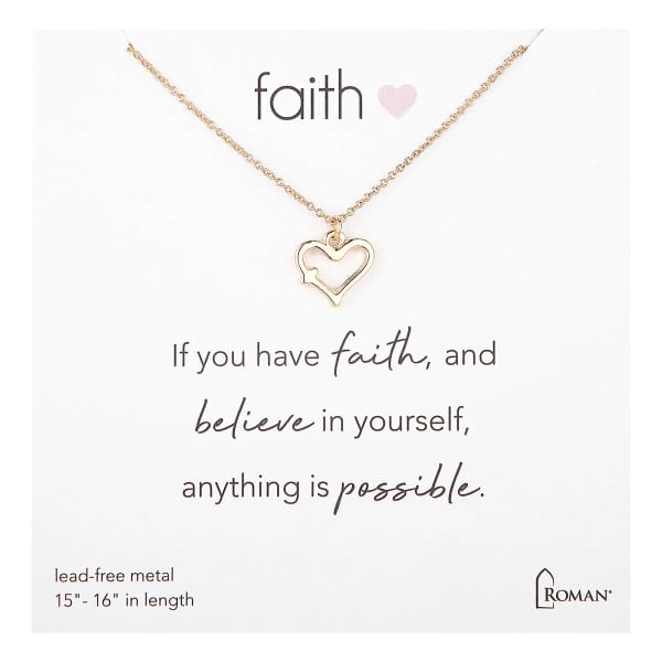 Gold Faith Heart Necklace