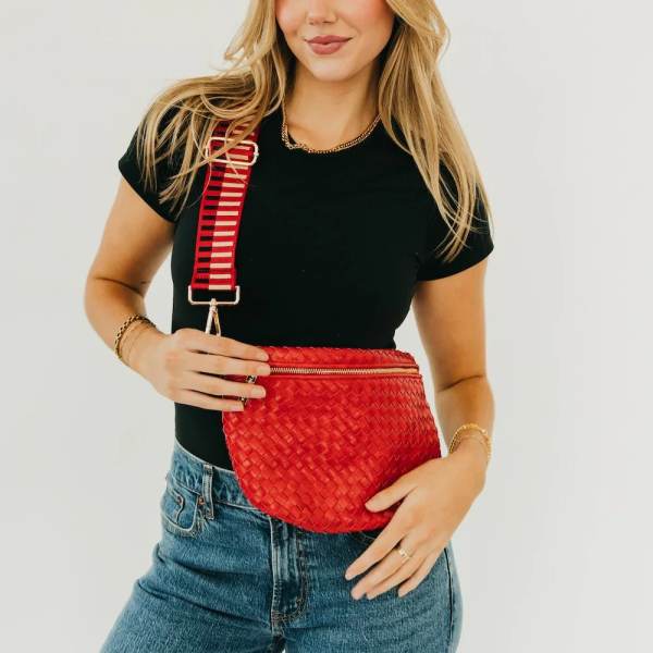 Woven Westlyn Bag- Cherry Red