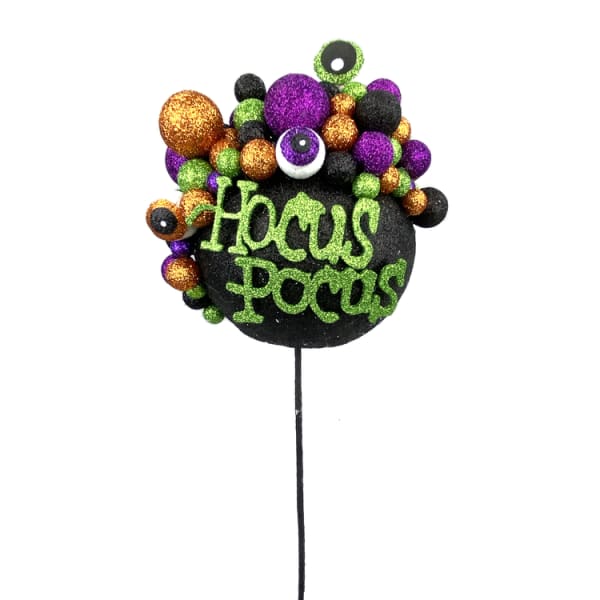 Halloween sign with glittery eyeballs on a stick