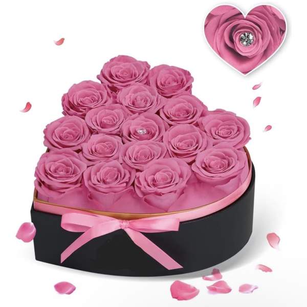 Timeless Preserved 16 Pink Roses