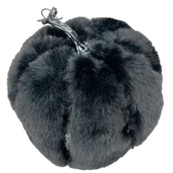 Black plush pumpkin with a stem on top