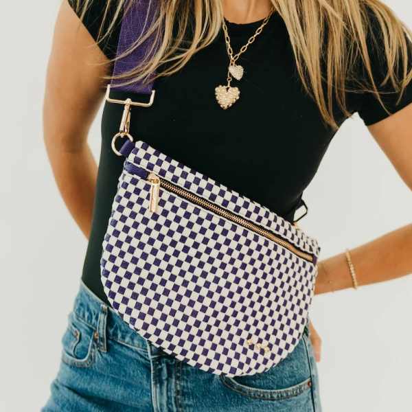 Woven Westlyn Bag- Checkered Navy
