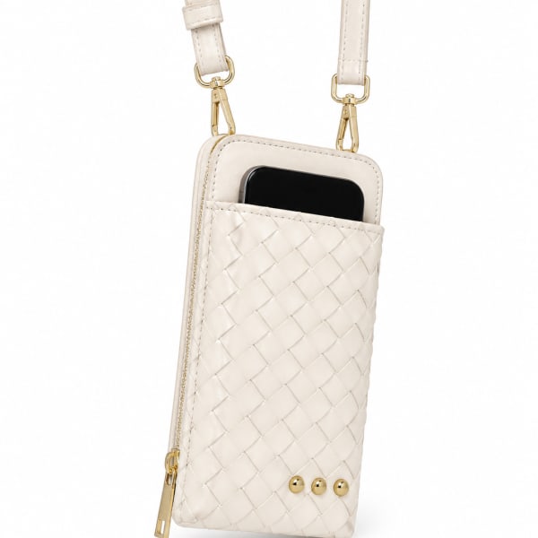 Woven Phone Bag- Cream