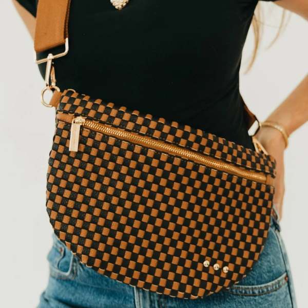 Woven Westlyn Bag- Checkered Coffee