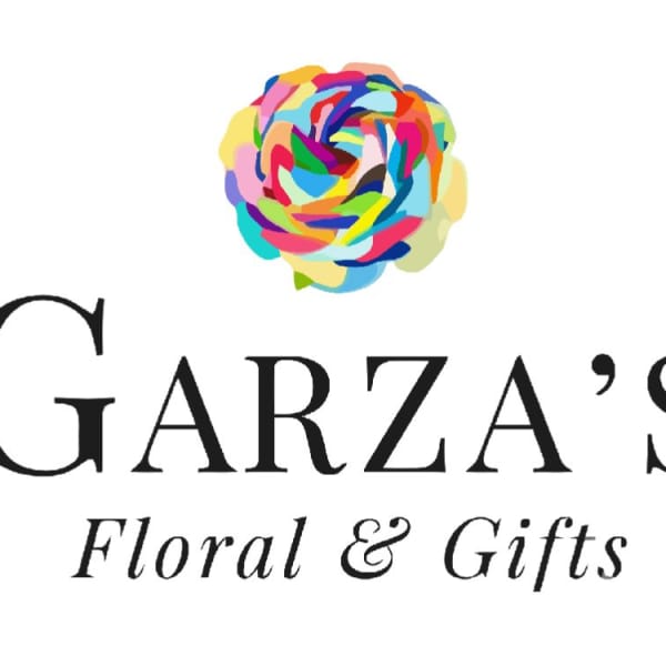 Garza's Floral & Gifts logo with a colorful flower icon