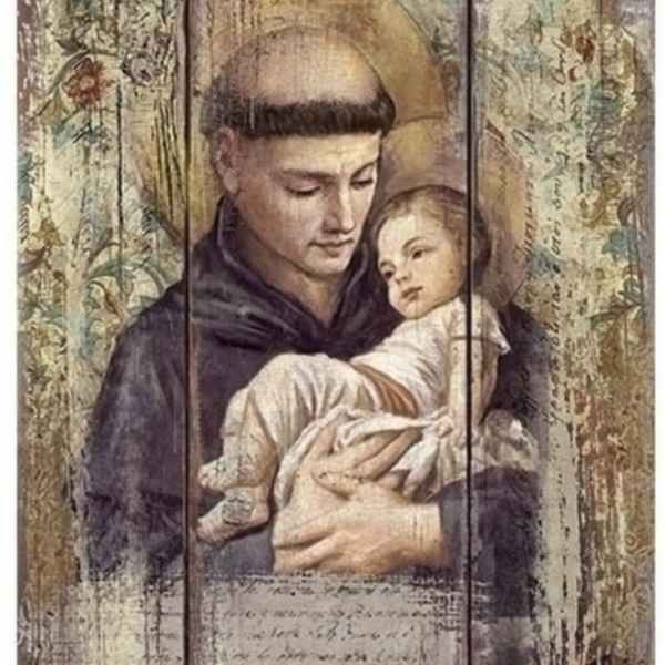 RELIGIOUS GIFTS- 15"H ST ANTHONY DECORATIVE PANEL