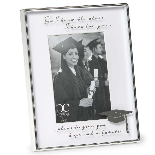 Graduation photo frame with a black-and-white graduate image and quote