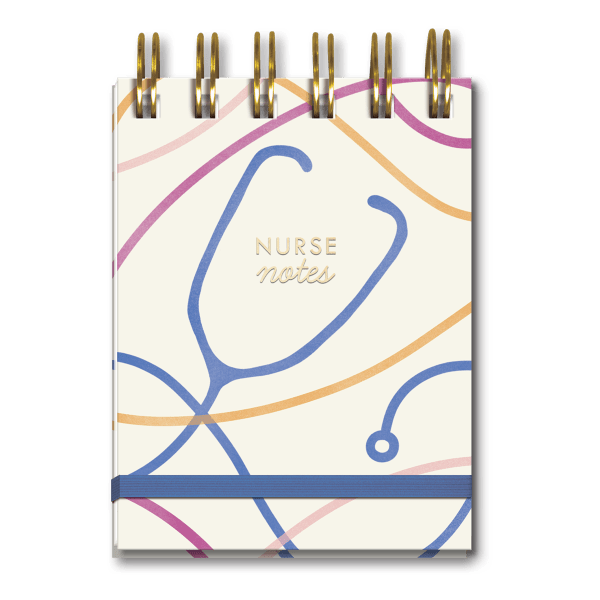 Spiral notebook with "Nurse notes" on the cover