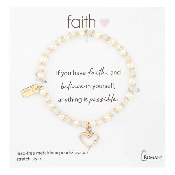 Gold Faith Pearl Bracelet