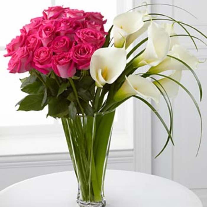 Lucky Lady Roses and Calla Lilies, by Donya's Florals