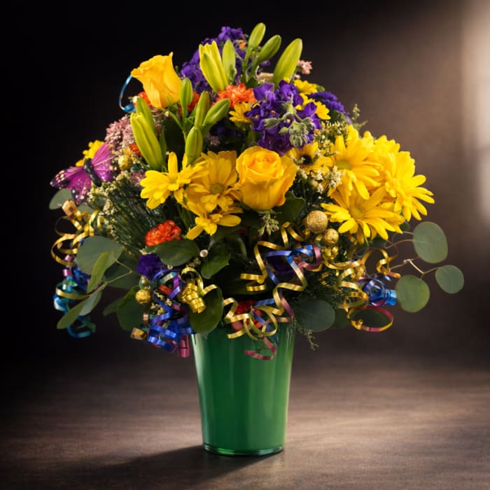 Fireworks in a Vase with a Butterfly