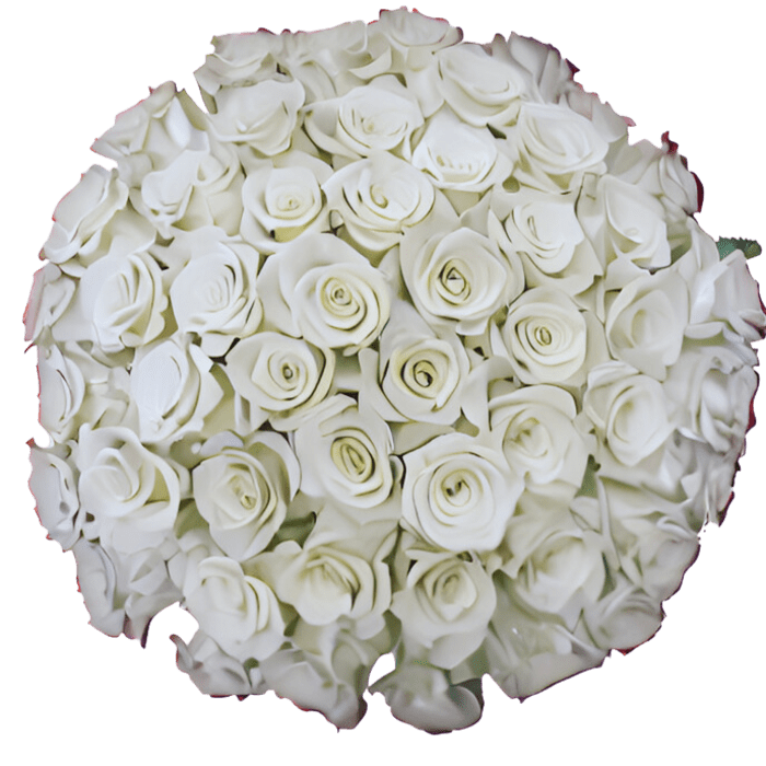 The Luxe Romance - 50 Long-Stem White Roses by Donya's Florals