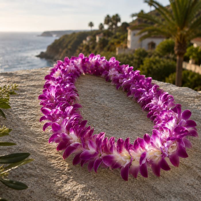 Double Purple Orchid Lei