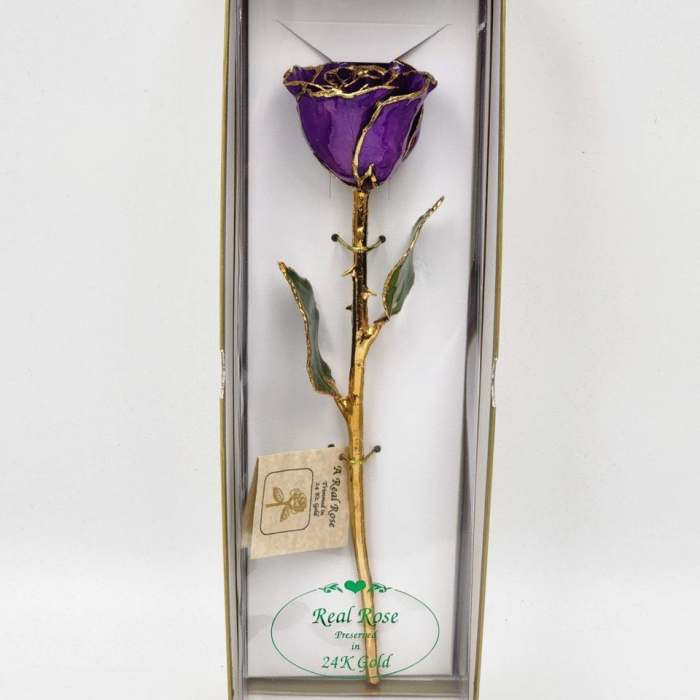 Preserved Purple 24KT Gold Rose