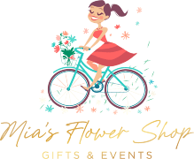 Mia's decorations and flowers shop and balloons Logo