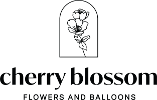 Cherry blossom flowers and balloons Logo
