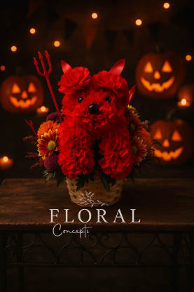 Double the Mischief:Devil Dog Bouquets for Halloween