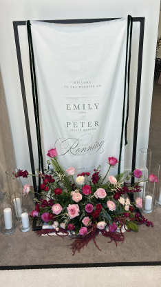 Black Welcome Sign Rental Decorated