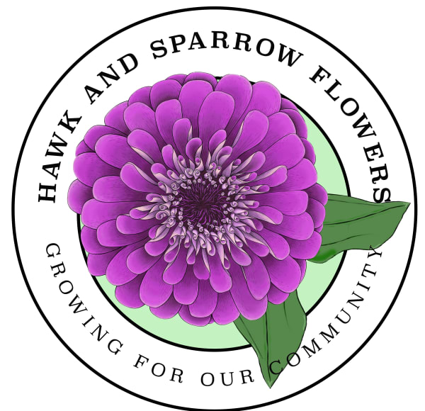 Hawk and Sparrow Flowers Logo