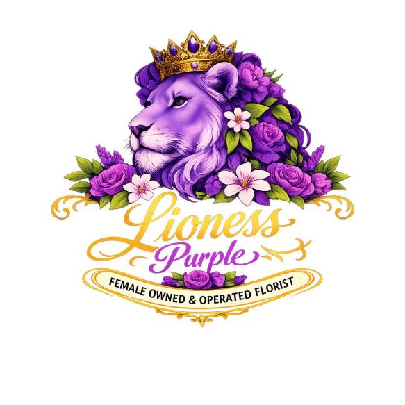 Lioness Purple Florist Logo