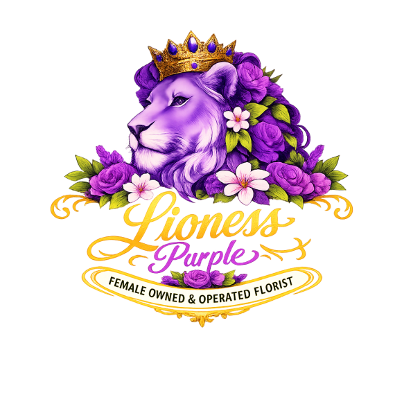 Lioness Purple Florist Logo
