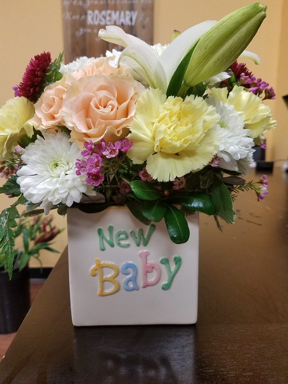 welcome baby flowers