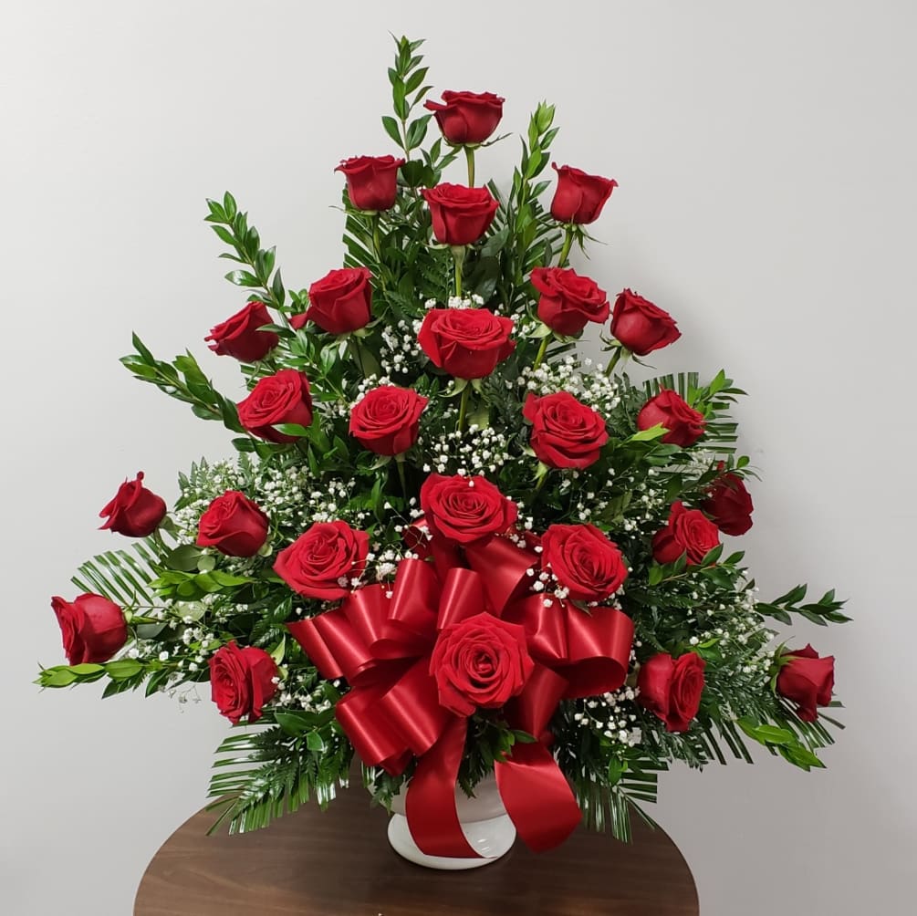 All Rose Funeral Arrangement By A M Floral Express