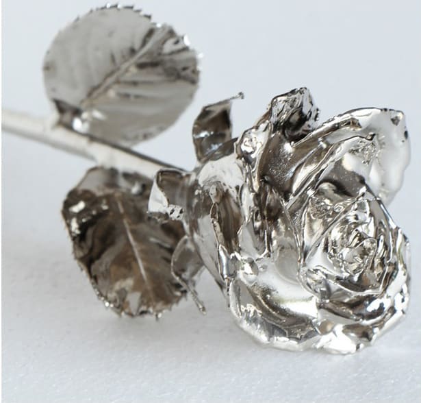 Silver Dipped Real Rose By Flowers By Emil
