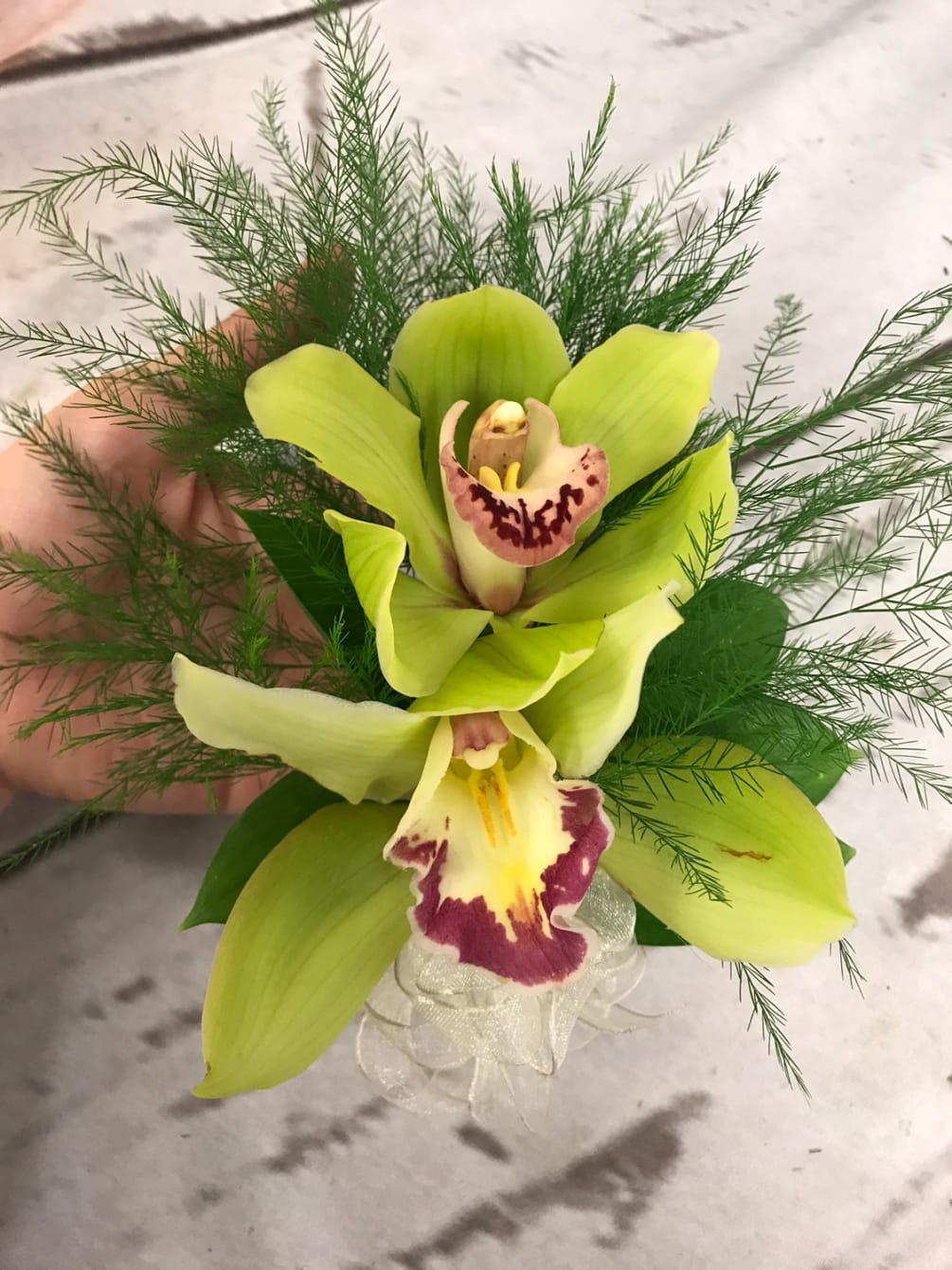 Green Orchid Corsage By Le Bouquet Florist Boutique
