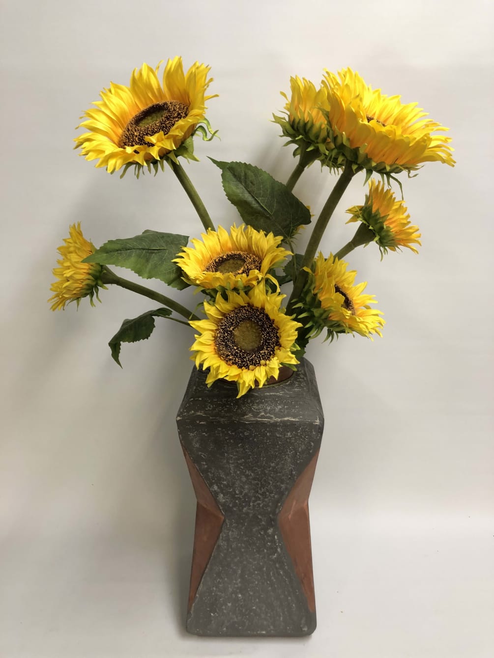 Faux Sunflower Vase By Backyard Garden Florist