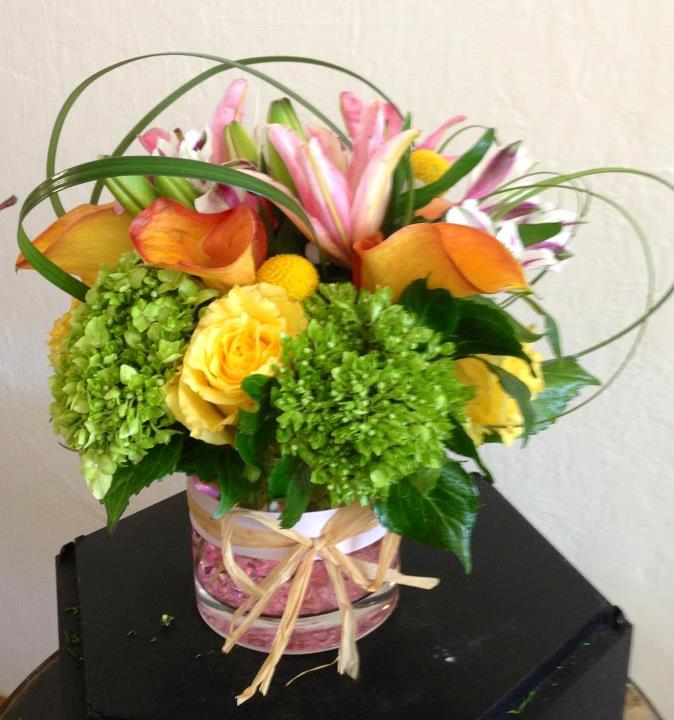 Calla lily, asiatic lily, hydrangea mixed of refreshing bouquet