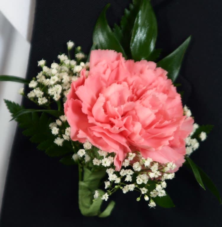 Carnation boutonniere for the groom or the groomsmen 