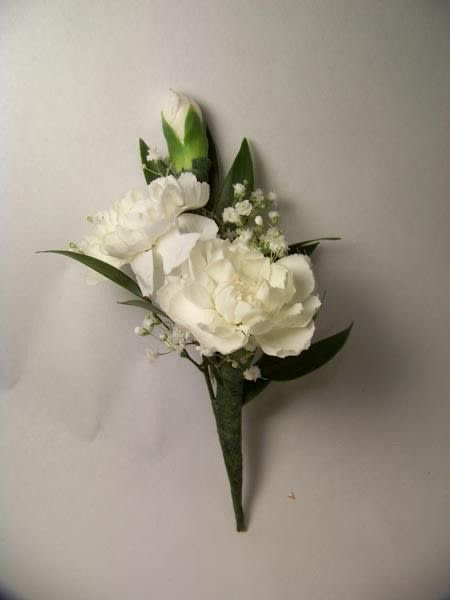 Two flower white corsages pin on 