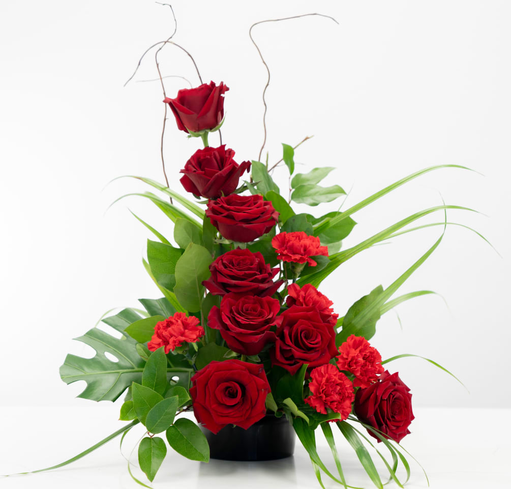 Nothing says elegance and love like cascading red roses 