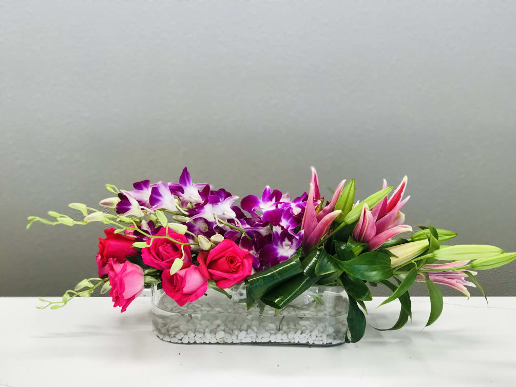 Bright colors, roses, exotic lilies and orchids- all to show someone that