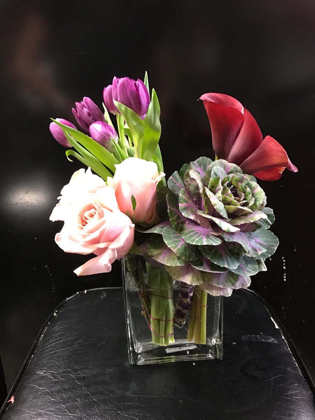Mix it up with this modern piece full of the best flowers