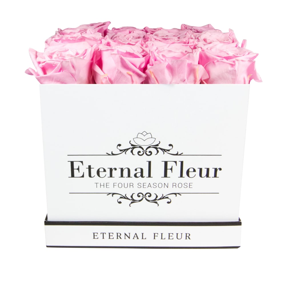 Grand Square 16 Roses Pastel Pink Please Select Black Or White Box By Eternal Fleur