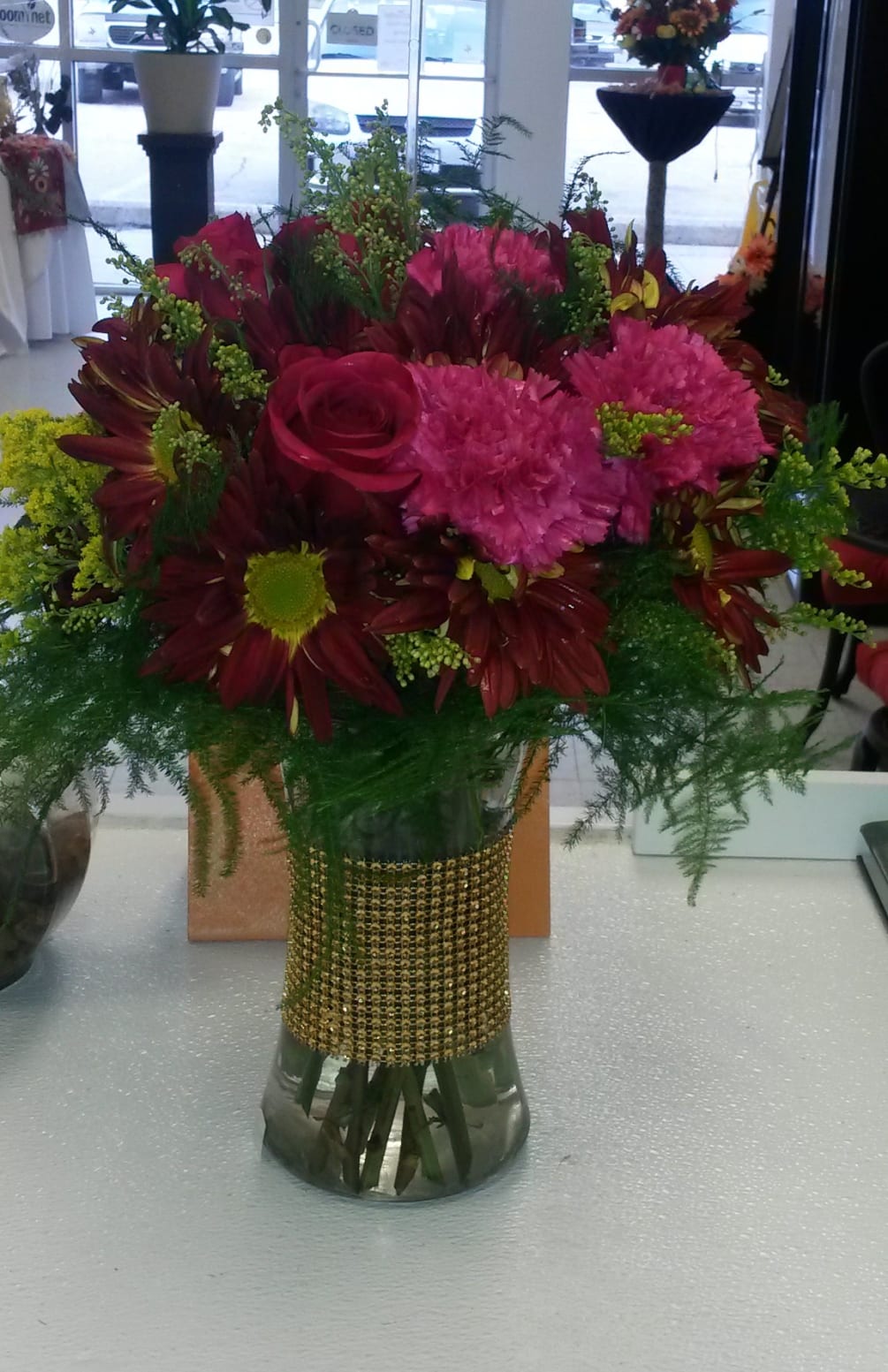 daisies , carnations, spray roses and much more 