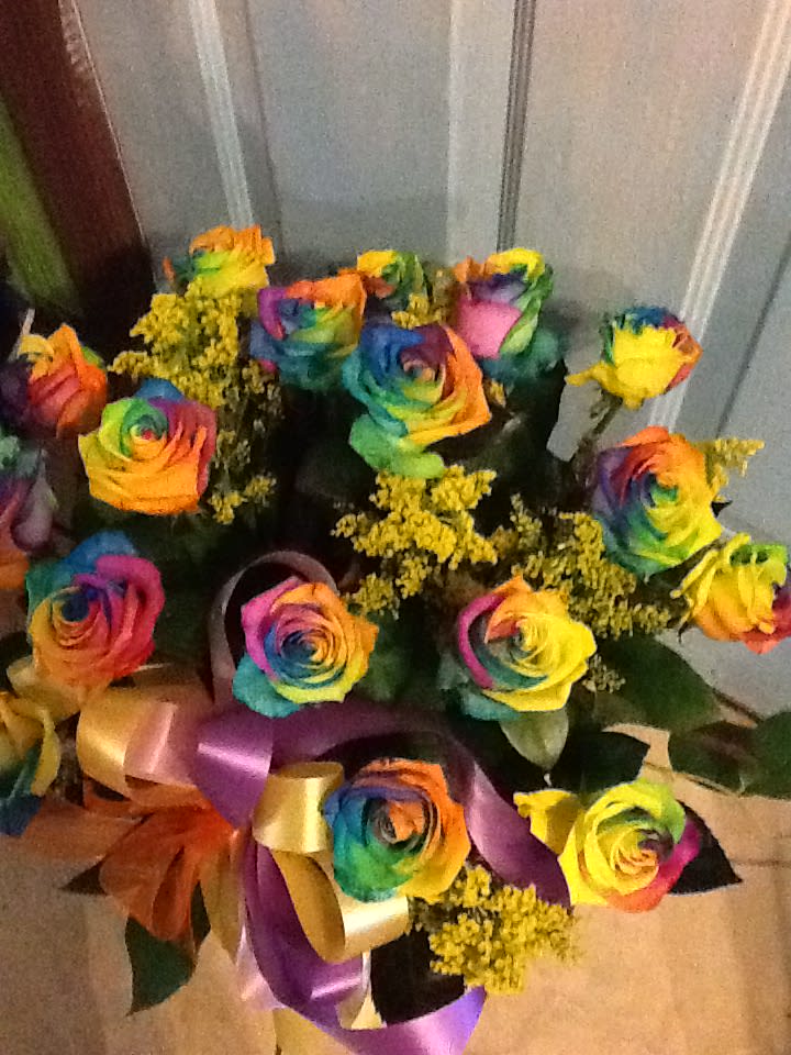 one of a kind rainbow roses