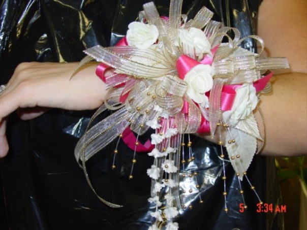 Beautiful wrist corsage for prom or wedding