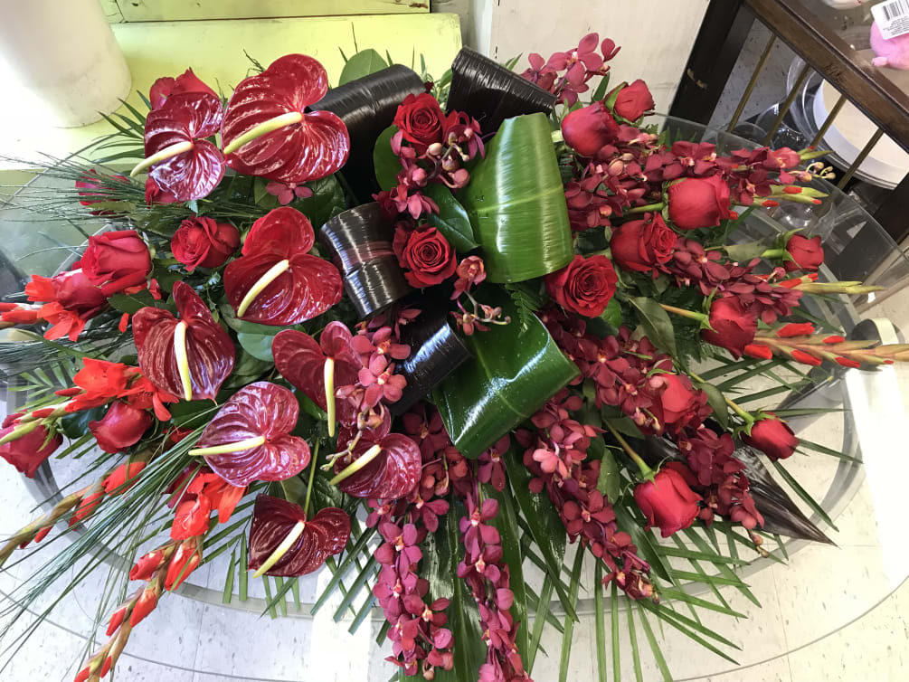 Roses, Gladiolas, Orchids, Hawaiian Anthuriums