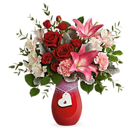 Take her Valentine&#039;s Day breath away with this passionate red rose and