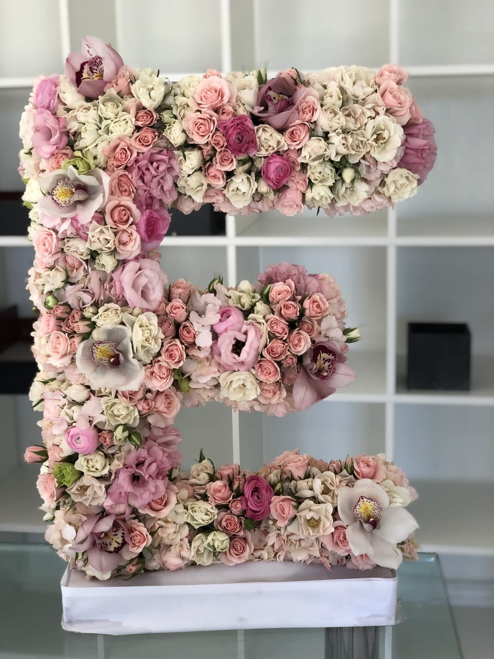 Our custom Floral letter arrangement pastel tones. Prayer request for custom style